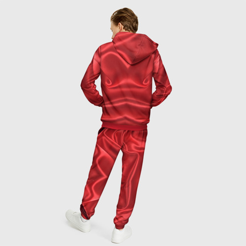 Мужской 3D костюм с принтом Красный Шелк, вид сзади #2