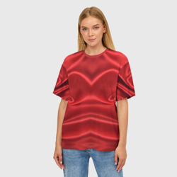 Женская футболка oversize 3D Красный Шелк - фото 2