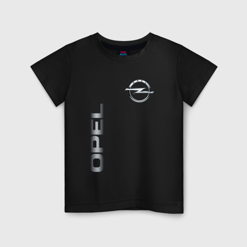 Детская футболка хлопок Opel, цвет черный