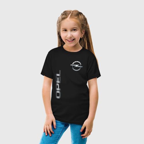 Детская футболка хлопок Opel, цвет черный - фото 5