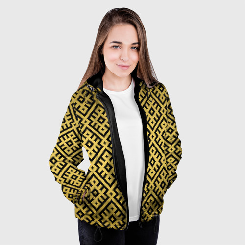 Женская куртка 3D Обережная Вышивка, цвет черный - фото 4