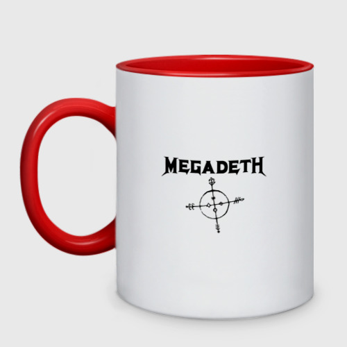 Кружка двухцветная Megadeth, цвет белый + красный