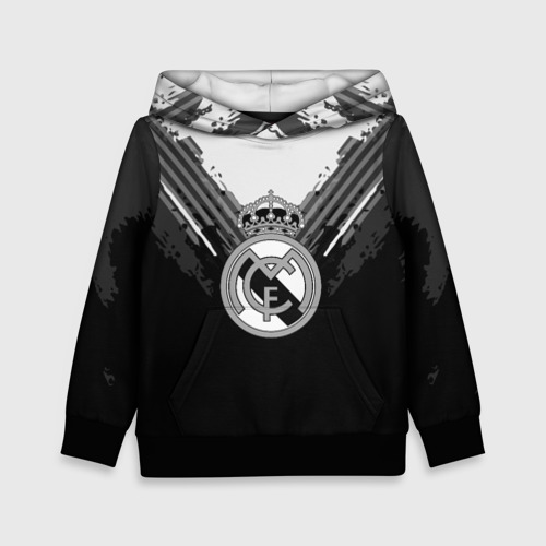 Детская толстовка 3D Real Madrid abstract original, цвет черный