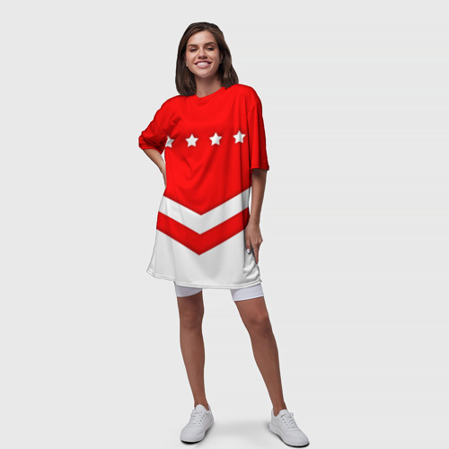 Платье-футболка 3D Звезды и полосы, цвет 3D печать - фото 5