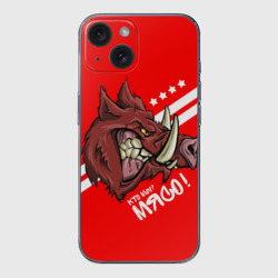 Чехол для iPhone 15 силиконовый с защитой камеры Кто мы? Мясо!