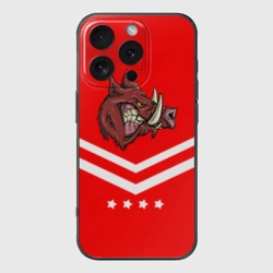 Чехол для iPhone 16 Pro силиконовый с защитой камеры Крутой Кабан