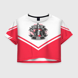 Женская футболка Crop-top 3D Победи или умри - рыцарь
