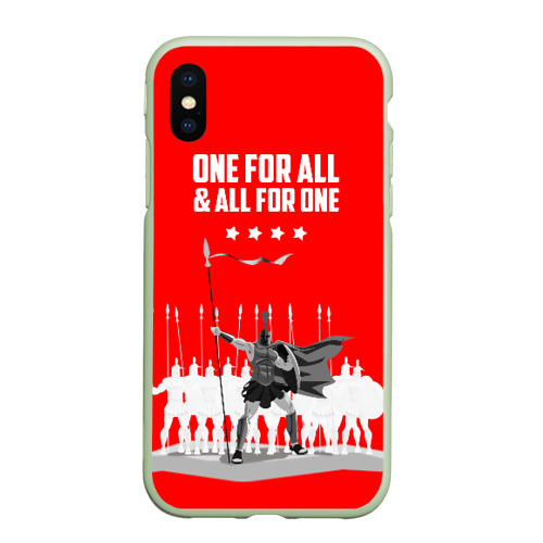 Чехол для iPhone XS Max матовый One for all & all for one!, цвет салатовый