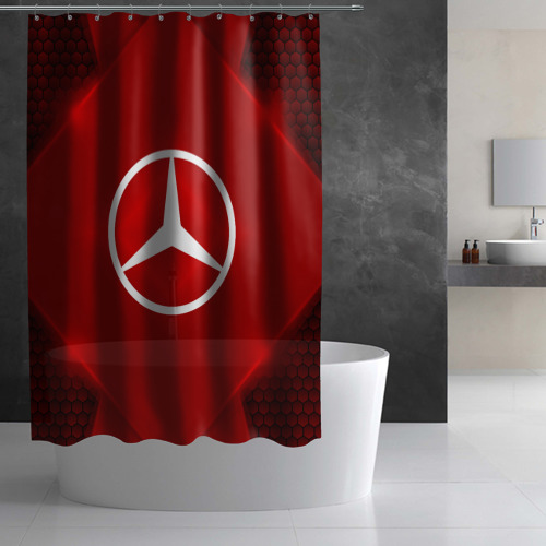 Штора 3D для ванной Mercedes SPORT - фото 3