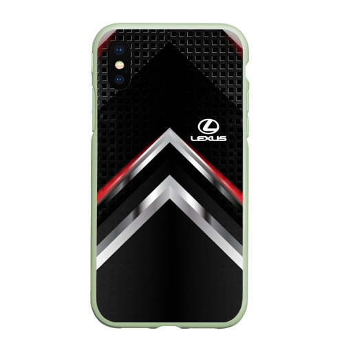 Чехол для iPhone XS Max матовый Lexus abstract line, цвет салатовый