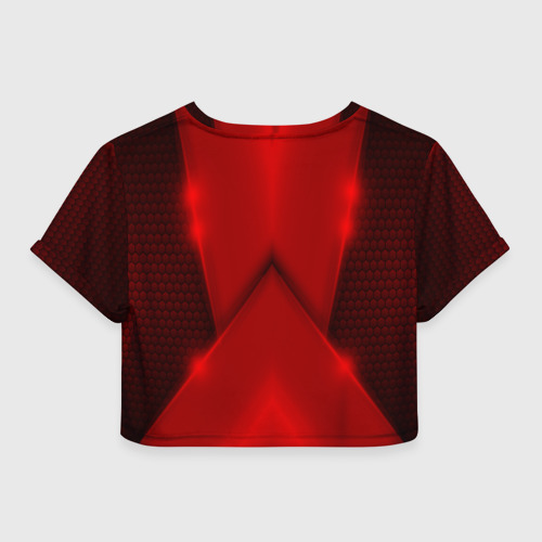 Женская футболка Crop-top 3D Citroen car sport RED, цвет 3D печать - фото 2