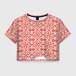 Женская футболка Crop-top 3D Духобор Обережная Вышивка