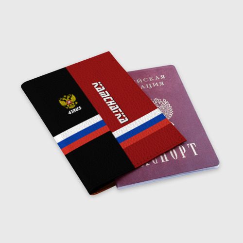 Обложка для паспорта матовая кожа Kamchatka Камчатка, цвет оранжевый - фото 3