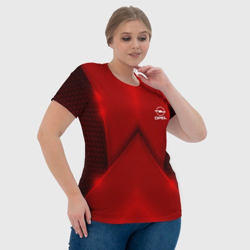Женская футболка 3D Opel car sport RED, цвет 3D печать - фото 6