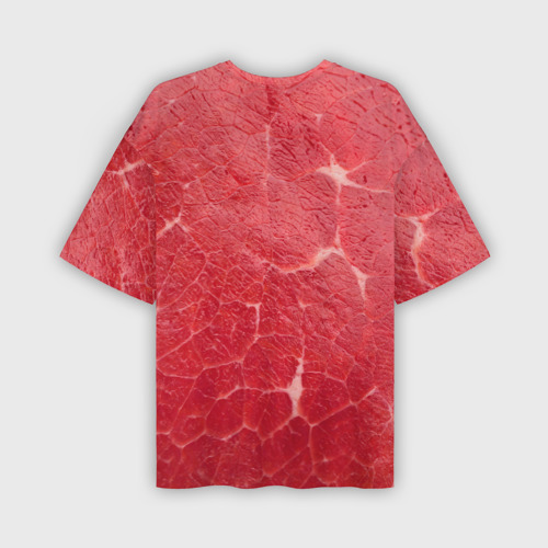 Мужская футболка oversize 3D Мясо 100%, цвет 3D печать - фото 2