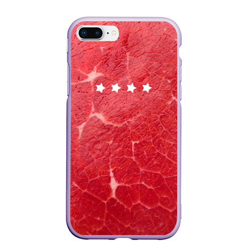 Чехол для iPhone 7Plus/8 Plus матовый Мясо 100%, цвет светло-сиреневый