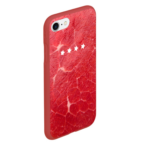 Чехол для iPhone 7/8 матовый Мясо 100%, цвет красный - фото 3