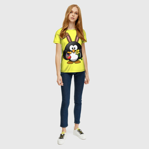 Женская футболка 3D Пасхальный пингвин, цвет 3D печать - фото 5
