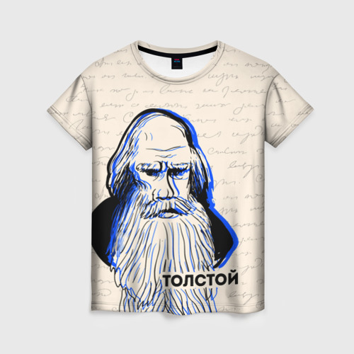 Женская футболка 3D Лев Толстой, цвет 3D печать