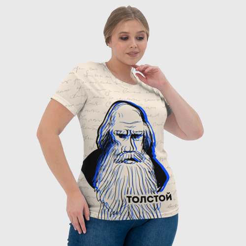 Женская футболка 3D Лев Толстой, цвет 3D печать - фото 6