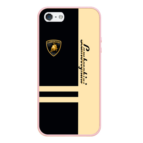 Чехол для iPhone 5/5S матовый Lamborghini, цвет светло-розовый