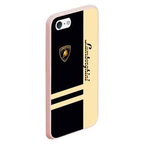 Чехол для iPhone 5/5S матовый Lamborghini, цвет светло-розовый - фото 3