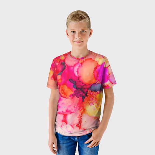 Детская футболка 3D Весенние краски, цвет 3D печать - фото 3