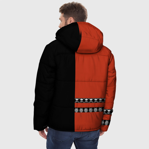 Мужская зимняя куртка 3D с принтом Disturbed, вид сзади #2