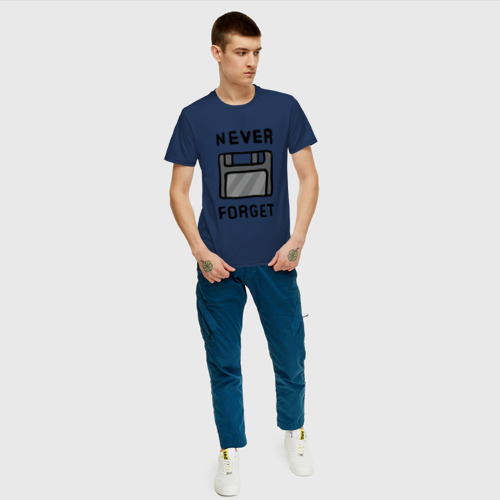 Мужская футболка хлопок Дискета, цвет темно-синий - фото 5