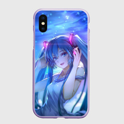 Чехол для iPhone XS Max матовый Miku на фоне космоса