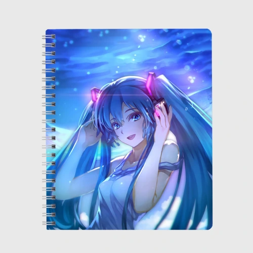 Тетрадь Miku на фоне космоса