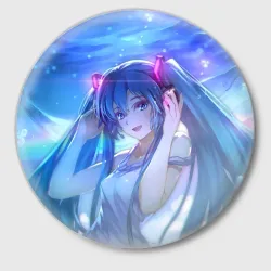 Значок Miku на фоне космоса