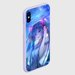 Чехол для iPhone XS Max матовый Miku на фоне космоса - фото 2