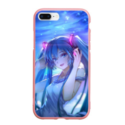 Чехол для iPhone 7Plus/8 Plus матовый Miku на фоне космоса