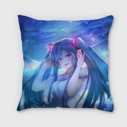Подушка 3D Miku на фоне космоса
