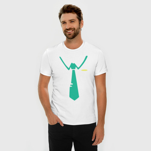 Мужская футболка хлопок Slim Мику Аниме, цвет белый - фото 3
