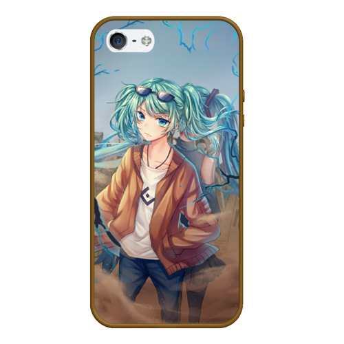 Чехол для iPhone 5/5S матовый Suna Miku, цвет коричневый