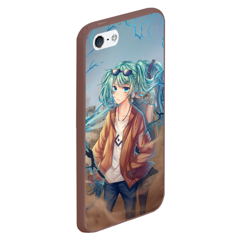 Чехол для iPhone 5/5S матовый Suna Miku, цвет коричневый - фото 3