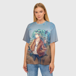 Женская футболка oversize 3D Suna Miku - фото 2