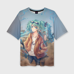 Женская футболка oversize 3D Suna Miku