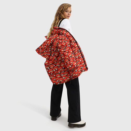 Женская зимняя куртка Oversize Угандийские Наклзы, цвет красный - фото 5