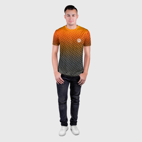 Мужская футболка 3D Slim VOLKSWAGEN COLLECTION CARBON, цвет 3D печать - фото 4