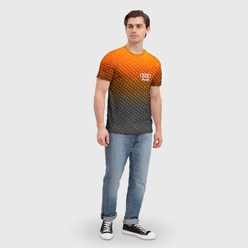 Мужская футболка 3D AUDI COLLECTION CARBON, цвет 3D печать - фото 5