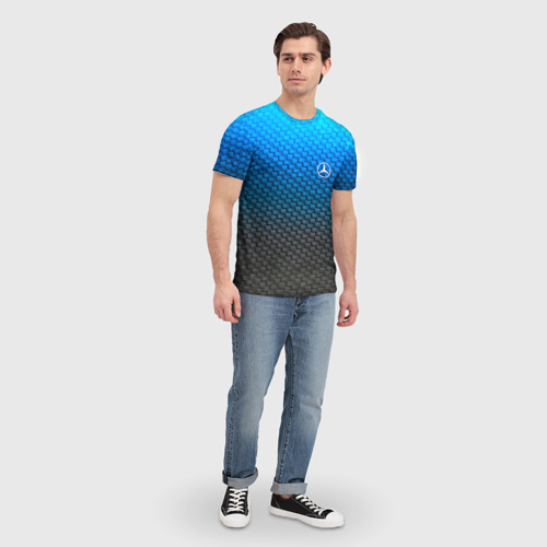 Мужская футболка 3D MERCEDES COLLECTION CARBON, цвет 3D печать - фото 5