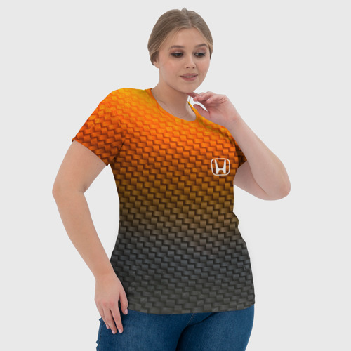 Женская футболка 3D HONDA COLLECTION CARBON, цвет 3D печать - фото 6