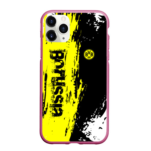 Чехол для iPhone 11 Pro Max матовый Borussia sport, цвет малиновый