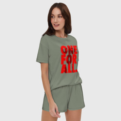 Женская пижама с шортиками хлопок Один за всех - фото 2