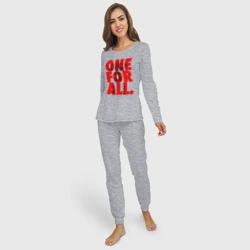 Женская пижама с лонгсливом хлопок Один за всех - фото 2
