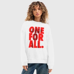 Женский свитшот oversize без начеса хлопок Один за всех - фото 2