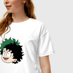 Женская футболка хлопок Oversize Midoriya - фото 2